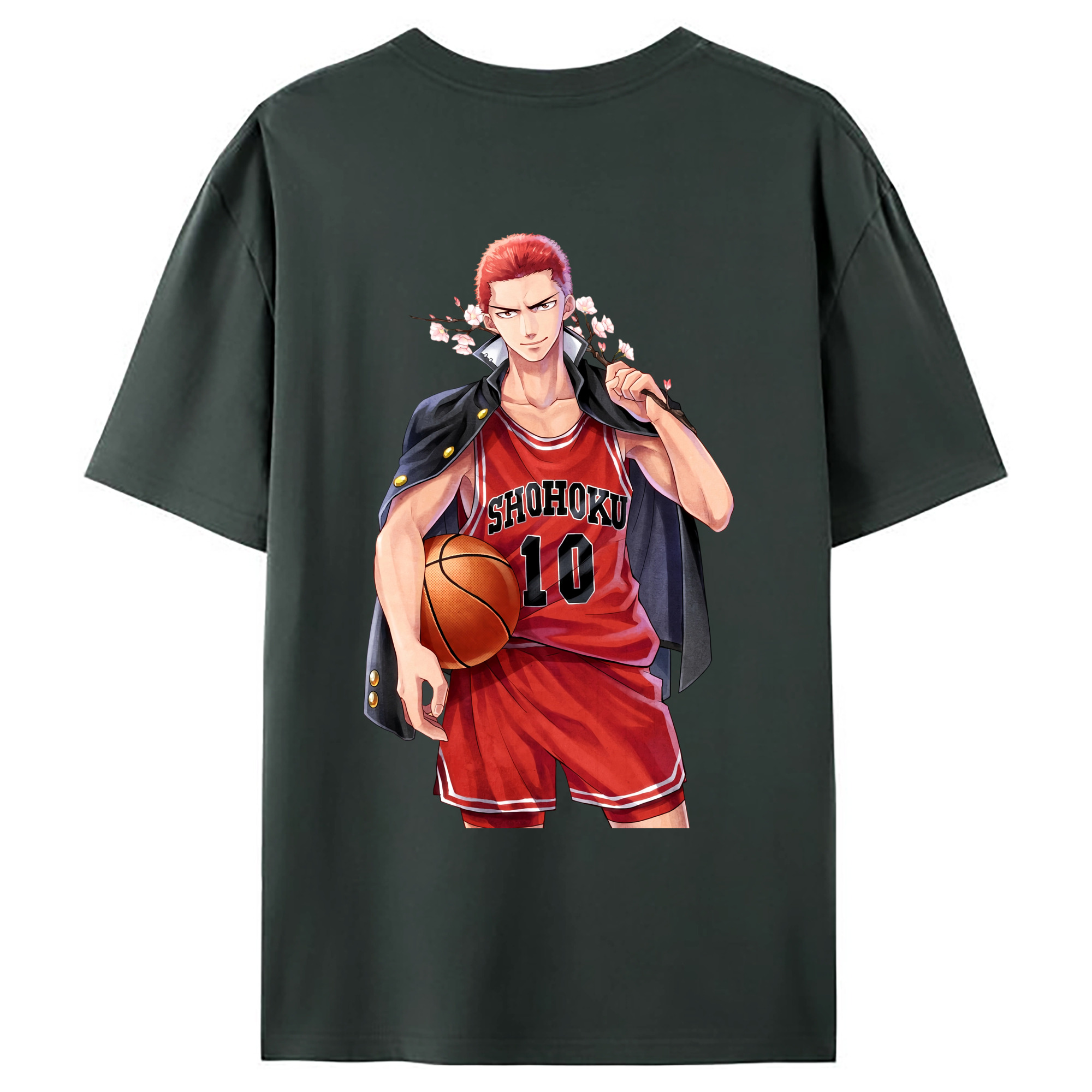 （画像用） SLAM DUNK／スラムダンク 綿100％ メンズ半袖Tシャツ（バックプリント） 通気性